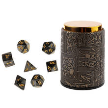 7 pçs/set dados polyhedral rpg mtg jogo de tabuleiro d20 d12 d10 d8 d6 d4 cor misturada jogo dados para dnd dice casino jogos + copo dados 2024 - compre barato