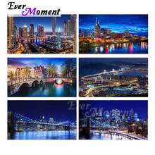 Ever Moment-pintura de diamantes con Skyline, Nueva York, bordado de diamantes cuadrado completo, mosaico de resina, decoración del hogar, ASF2094 2024 - compra barato