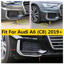 Farol pálpebra dianteiro interno, guarnição para sobrancelha audi a6 c8 2019 2020 2021 cromado estilo abs brilhante 2024 - compre barato