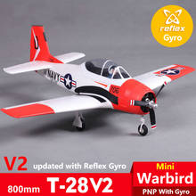 FMSRC 800MM Mini T28 T-28 Trojan V2 with Reflex Gyro Red 4CH 2S PNP EPO RC Airplane Scale Warbird Model Plane Aircraft War II 2024 - buy cheap