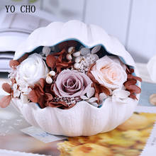 Dried Forever Rose Hydrangea Flowers Immortal Fresh Rose In Shell Wedding Birthday Valentine's Day Unique Gift Preserved Flowers 2024 - buy cheap