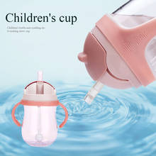 300 Ml Drinking Wide Mouth Feeding Bottle Water With Handles Silicone Straw Training Milk Babies Suction Cups Leakproof 2024 - buy cheap