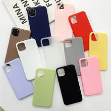 Funda de TPU suave de Color caramelo para iPhone, 11 Pro Max SE 2020 X XR XS 6 6s 7 8 Plus, funda protectora para iPhone 12 Pro Capa 2024 - compra barato