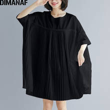 DIMANAF Women Tops Tunic Blouse Shirt Summer Lady Solid Spliced Pleated Loose Casual Female Clothes Oversize Bat women tops 2024 - buy cheap