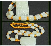 Talisman pingente guan gong amuleto colorido, colar de contas jade mamão god de qualidade leite 2024 - compre barato