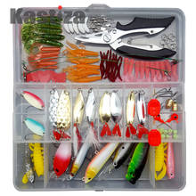 Conjunto de isca de pesca artificial, kit de isca de pesca macia mista com vários estilos de cores de metal 2024 - compre barato