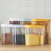 Caixa dispensadora de cereais de plástico, 1.8 l/19.5 l caixa portátil para armazenar comida de cozinha grão arroz recipiente * 8*25cm caixa de plástico para armazenar comida 2024 - compre barato