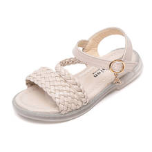 CUZULLAA Children Girls Hook & Loop Classic Weave Beach Sandals For Kids Non-slip Summer Shoes Size 26-36 2024 - buy cheap
