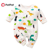 PatPat-Mono de manga larga con estampado de dinosaurio para bebé y recién nacido, mono con broche en gris, para verano y primavera, 2020 2024 - compra barato