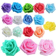 Rosas artificiales de espuma para decoración de fiestas, ramo de flores artificiales de espuma, manualidades, color azul real, 100 unidades 2024 - compra barato