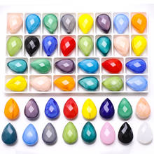 Contas de vidro facetado para fazer jóias a granel 13x18mm, formato de pera, lâmpada de cristal, pingente de miçangas, pulseiras, amuletos, diy artesanato 2024 - compre barato