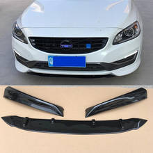 For Volvo S60 Car Front Bumper Splitter Lips 3 Pcs/sets Bumper Diffuser Volvo V60 T5 D5 D4 Front Spoiler Body Kit 2014-2017 2024 - buy cheap