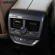 Accesorios interiores de coche, marco de salida de aire trasero de fibra de carbono, embellecedora pegatina, para Peugeot 3008 GT 2017 2018 2019 2020 2024 - compra barato