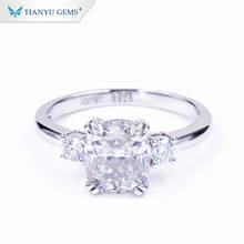 Tianyu gems fashion jewelry cushion shape moissanites dia white gold promise ring 2024 - buy cheap