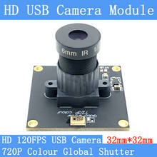 120FPS MJPEG USB модуль камеры цветной Центральный затвор высокоскоростной OTG UVC Linux USB 720P Мини cctv камера Аудио Поддержка/3MP 6 мм 2024 - купить недорого