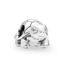 Authentic 925 Sterling Silver Bead Bright-Eyed Turtle Charm Fit Fashion Women Pandora Bracelet Bangle Gift DIY Jewelry 2024 - buy cheap