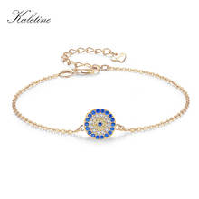 KALETINE-pulsera de plata de ley 925 para mujer y niña, brazalete de cristal con diseño de mal de ojo turco azul, joyería hecha a mano 2024 - compra barato