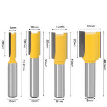 8mm Shank Double Flute Straight Router Bits Set Woodworking Pattern Milling Cutters Kit 4-Different-Size Diameter-6&10&12&16mm 2024 - buy cheap