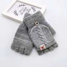ARLONEET Children baby boy girl knit winter Warm Mittens Gloves Convertible Flip Top Fingerless Mittens Gloves CS13 2024 - buy cheap