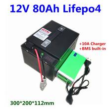 GTK 12V 80Ah LiFepo4 battery pack with 4S BMS for motorhome campers RV EV UPS solar system caravan+10A Charger 2024 - buy cheap