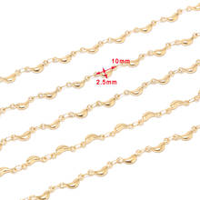 Corrente longa dourada de aço inoxidável com pingente de alta qualidade para fazer joias diy 2024 - compre barato