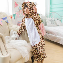 Kids Boy Girl Halloween Homecoming Party Costume Animal Anime Leopard Bear Cosplay Costume Zipper Hoodie Onesie Pajama 2024 - buy cheap