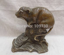 Porquinho de bronze chinês jixiang com 002352 "e 9" para riqueza com rato, estátua e bichinhos com desconto de 0319 para 35% 2024 - compre barato