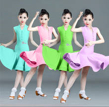 Children Latin dance skirts girls professional competition regulations children Latin dance clothes grade examination clothes 2024 - buy cheap