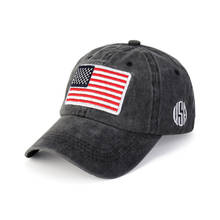 Gorras lavadas para hombre y mujer, sombrero de béisbol con bordado de bandera Americana, con visera para el sol, Unisex 2024 - compra barato