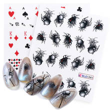 1pcs Spider Poker Designs Nail Sticker Water Transfer Slider Decoration Charm DIY Decals For Nail Art Tattoo Manicure JIBLE1341 2024 - buy cheap
