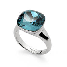 Женское серебряное кольцо MOONROCY, обручальное кольцо с синим австрийским кристаллом и фианитом 2024 - купить недорого
