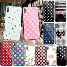 Polka Dots art Phone Case Tempered Glass For iPhone 12 pro max mini 11 Pro XR XS MAX 8 X 7 6S 6 Plus SE 2020 case 2024 - buy cheap