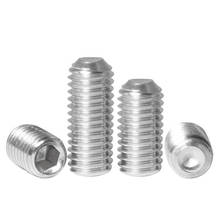 5pcs M10 Allen concave end screws headless fine teeth grups screw tightly set grup bolts stainless steel bolt 9mm-30mm long 2024 - buy cheap