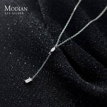 Modian-Colgante de Plata de Ley 925 con forma de gota de agua para mujer, colgante cuadrado de circonita, geométrico, joyería fina 2024 - compra barato