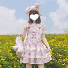 Lolita jsk sleeveless victorian dress Sweet japanese lolita dress lace bowknot cute printing kawaii dress gothic  loli cos 2020 2024 - buy cheap
