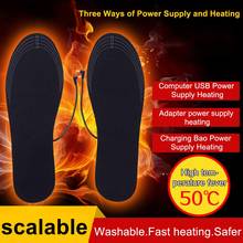 1 Pair Unisex Washable USB Charging Electric Heating Insole Foot Warmer Pad Outdoor Sports Accessories 2024 - buy cheap