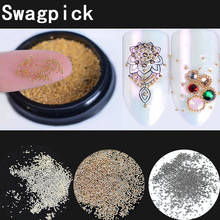 Swagpick-Mini cuentas de Caviar para decoración de uñas, bolsa pequeña de 0,4mm, accesorios de joyería de diamantes de imitación 3D, oro rosa, negro, plata, Metal 2024 - compra barato