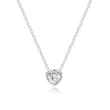 Heart Timeless Elegance Necklace With Clear CZ 925 Sterling Silver Jewelry Necklace For Woman Elegant Fashion Jewelry 2024 - buy cheap