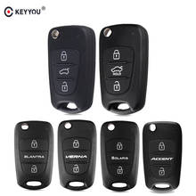 KEYYOU-carcasa de llave de coche remoto con tapa, 3 BT, 10 unidades, reemplazo, para Hyundai I20, I30, IX35, I35, Accent, Solaris, Avante, Elantra, Verma 2024 - compra barato