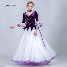 Ballroom Dance Competition Dresses Tango Waltz Dress Flamenco Standard Dance Dresses D0734 Rhinestones Big Sheer Hem Mesh Sleeve 2024 - buy cheap