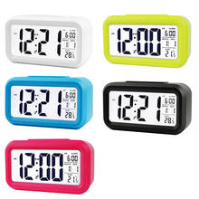 Smart Temperature Alarm Clock LED Display Digital Calendar Desktop Snooze Mute Electronic Alarm Clock Watch Battery Powe clock 2024 - buy cheap