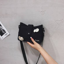 Summer Women Shoulder Bags Crossbody Bags Fashion Cute Cartoon Bag purse Casual Canvas Short Trip Messenger bags Black/White. 2024 - buy cheap