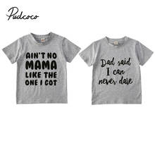 Летние топы для маленьких мальчиков и девочек, детская футболка Повседневная одежда с короткими рукавами для малышей забавная модная одежда для мальчиков Футболка серого цвета 2024 - купить недорого