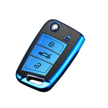 Funda de cuero y TPU para llave de coche, accesorios de estilo para Volkswagen VW Golf 7 mk7 Skoda Octavia A7, SEAT Leon Ibiza 3 2024 - compra barato