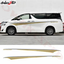 Diseño de rayas deportivas de carreras para Toyota Alphard Vellfire TRD MVP, modelo de coche, decoración de líneas de cintura, pegatina de vinilo para carrocería 2024 - compra barato