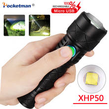 Brightest XHP50 LED Flashlight Tactical Flashlight Waterproof Torch USB Rechargeable Flashlight Hand Light for Camping Hiking 2024 - buy cheap