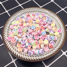 New 100pcs /lot 6mm Acrylic Spaced Beads Round Shape Love Heart For DIY Jewelry Making Handmade Bracelet#02 2024 - buy cheap