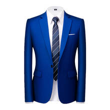 Однотонная мужская куртка для свадебной вечеринки, приталенный Блейзер большого размера, белый, синий, черный, красный, серый, верхняя одежда 6xl 2024 - купить недорого