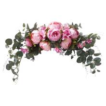 Floral Swag Artificial Flowers Peony Wreath Handmade Garland for Mirror Home Wedding Party Door Lintel Decoration 2024 - buy cheap