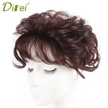 DIFEI Synthetic Curly Hair Top Toupee Clip In  Clip in Hair Extensions Replacement Closure Hairpiece Wigs With Bangs Women 2024 - buy cheap
